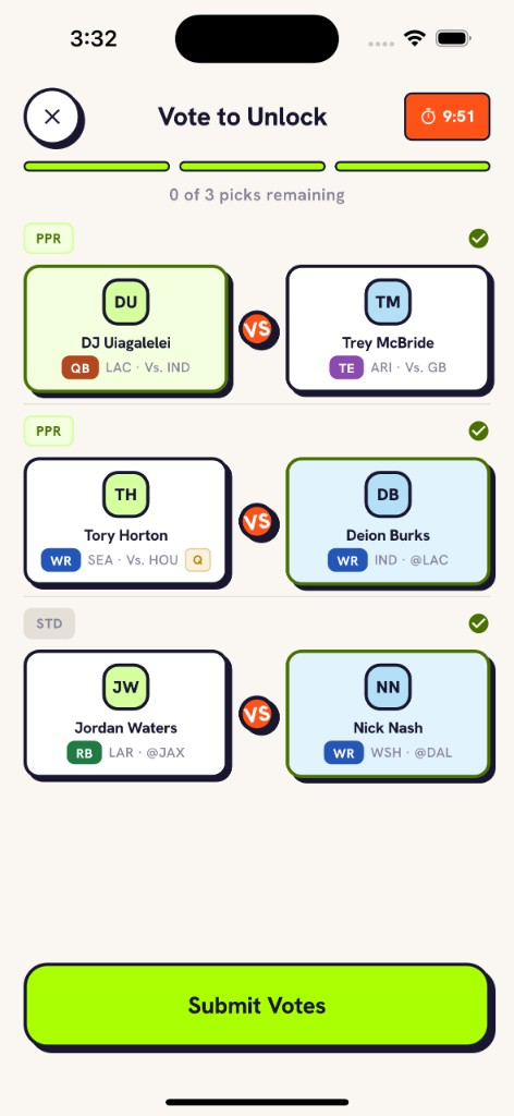 Vote gate screen
